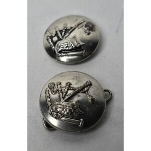 Metal button - bagpipe design - 7/8 inch